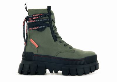 Zapatos Altas Palladium REVOLT BOOT TX Mujer Verde Oliva | Costa Rica-36287